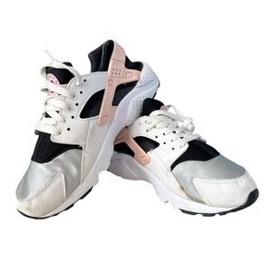 Nike Air Huarache Kids Girl's Size 6.5Y Running Shoes White Black Gray Pink